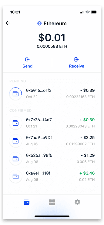 View the transaction result and status